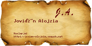 Jovián Alojzia névjegykártya